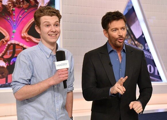 Student Matt Fortin pictured with Harry Connick Jr. on the set of his show