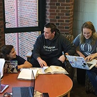 Nursing student Charles Sharkey participates in a study group