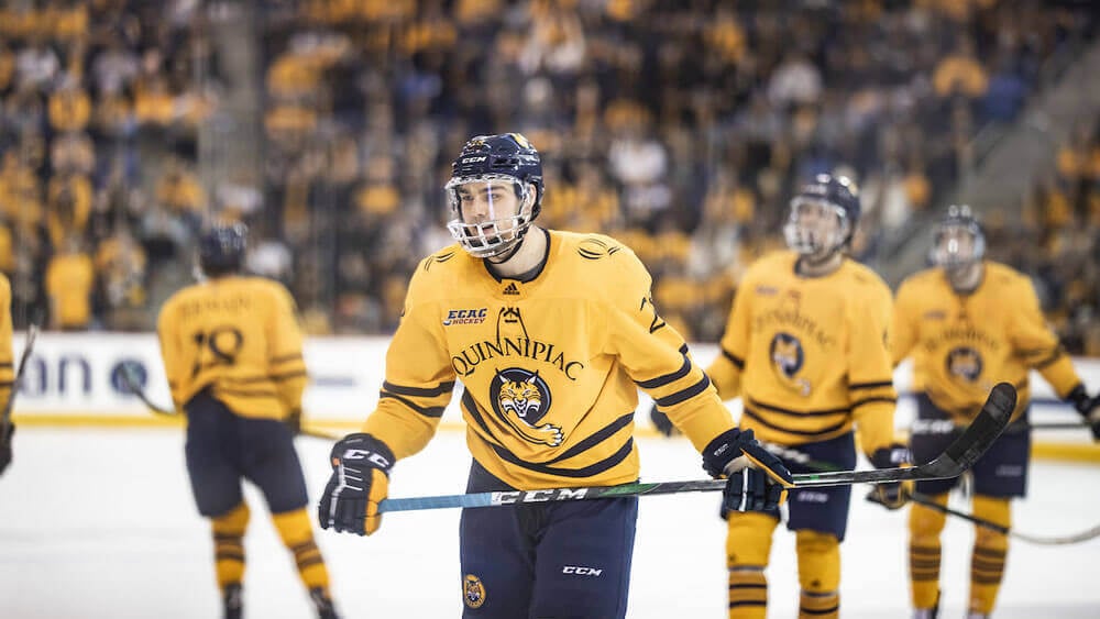 Quinnipiac University Men’s Ice Hockey hosts Yale in the Heroes Hat Game Saturday, Feb. 29, 2020 in the People’s United Center on the York Hill Campus.