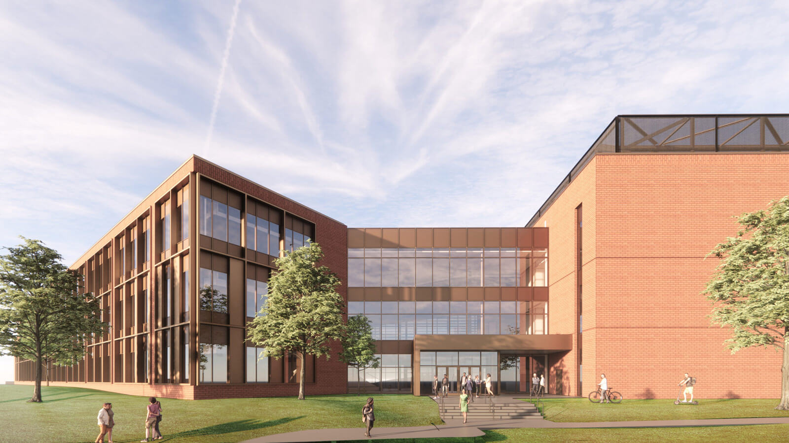 A rendering of the new general academics building.