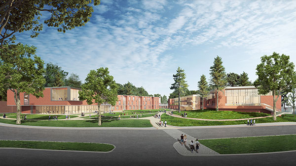 Rendering of the new South Quad buildings on the Mount Carmel Campus