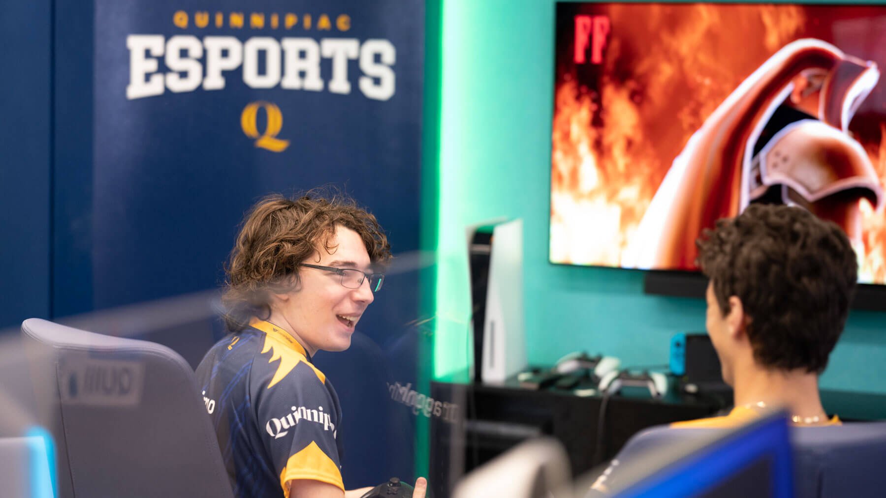 Students play video games in the eSports Lab