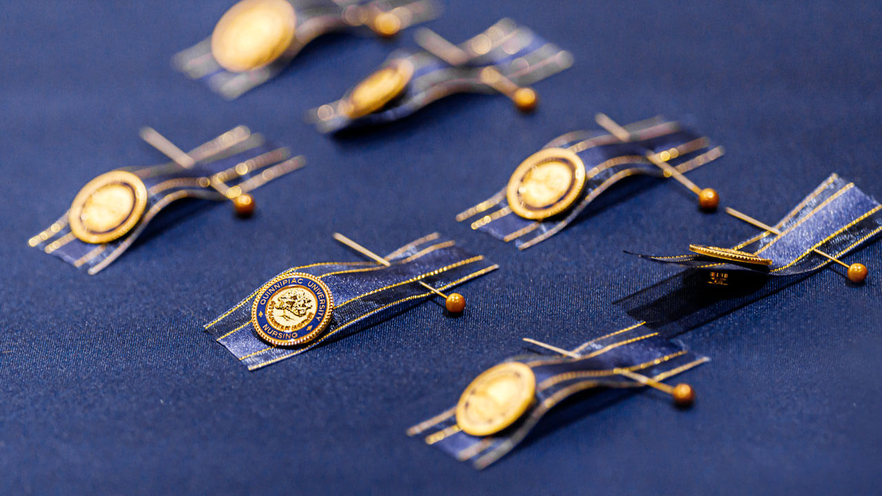 School of Nursing pins on display for traditional pinning ceremony