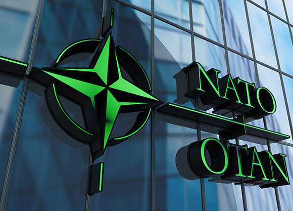 NATO signage on a building