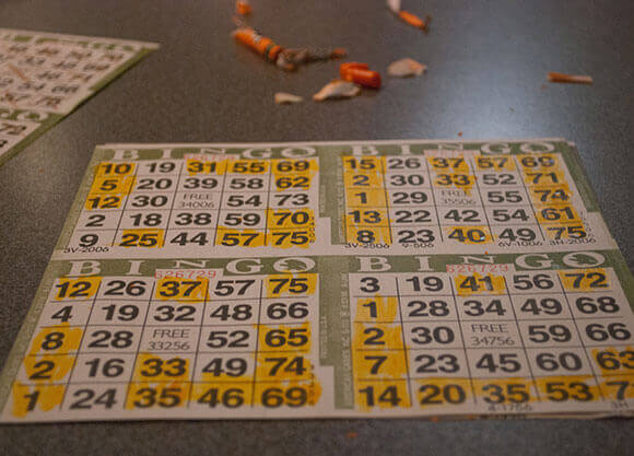 Shot of a bingo playing card