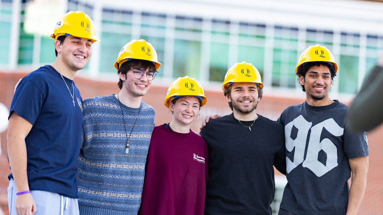 Students pose for a photo