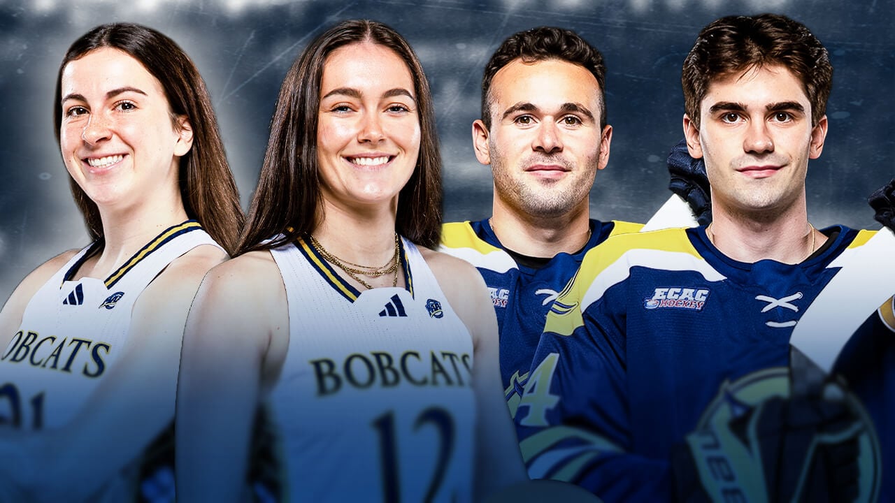 Members of the women's basketball and men's ice hockey teams.