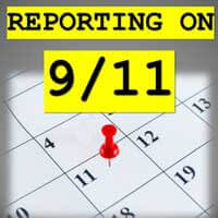 Logo for the podcast Reporting on 9/11