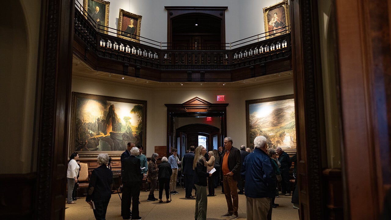 Community members looking around at the Ireland Great Hunger Museum