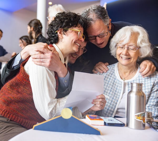 Rose Lassalle-Klein emotionally embraces her family members during the Match Day ceremony