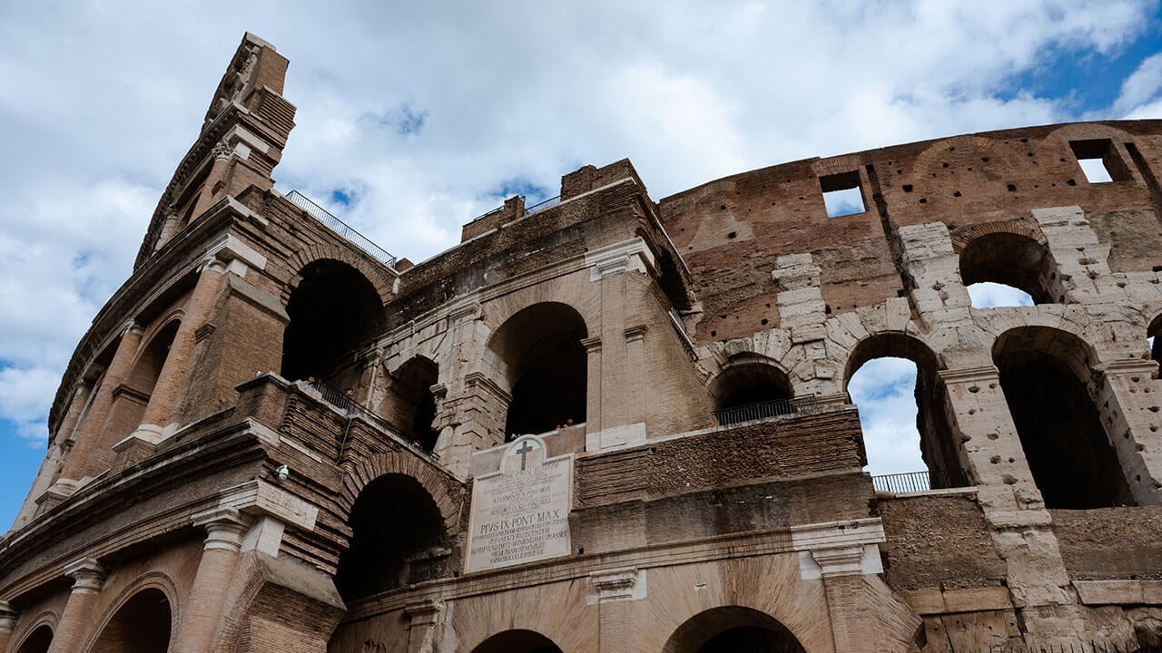 Photo of the exterior of the Colosseum in Rome