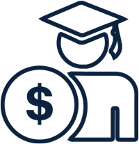 Graduate money icon