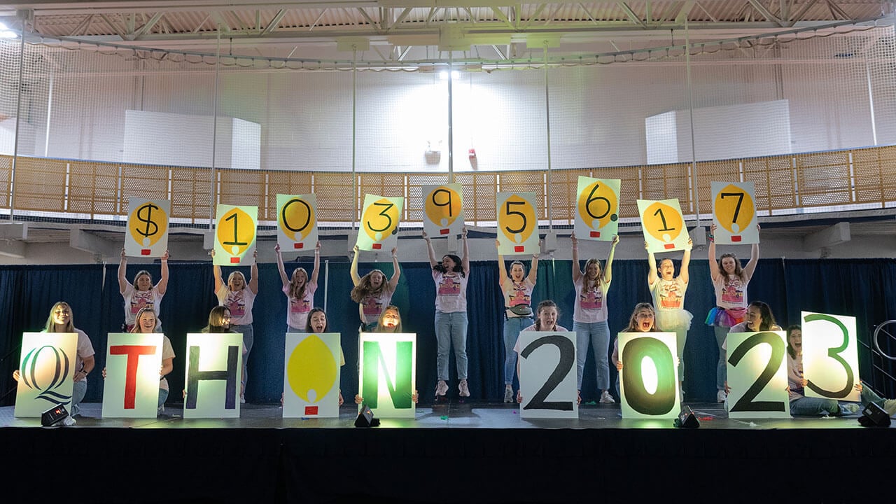 Qthon showcases the grand total raised, being $103,967.17