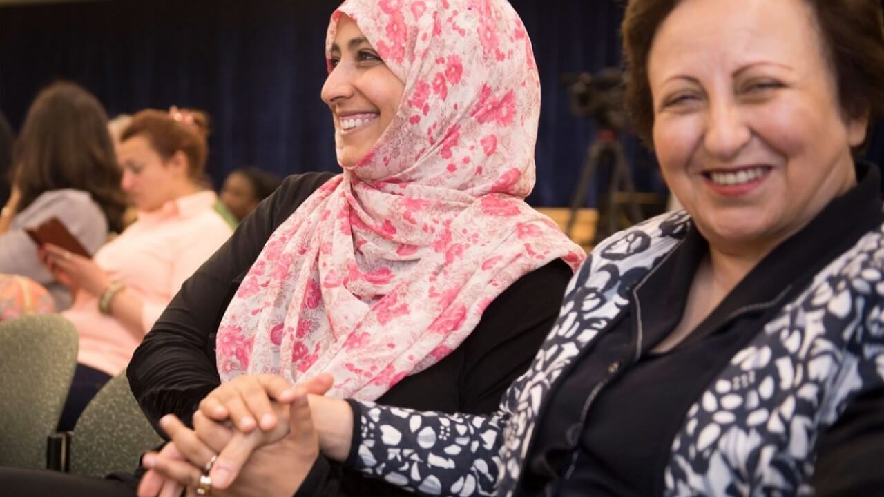 Nobel Prize laureates Tawakkol Karman and Shirin Ebadi