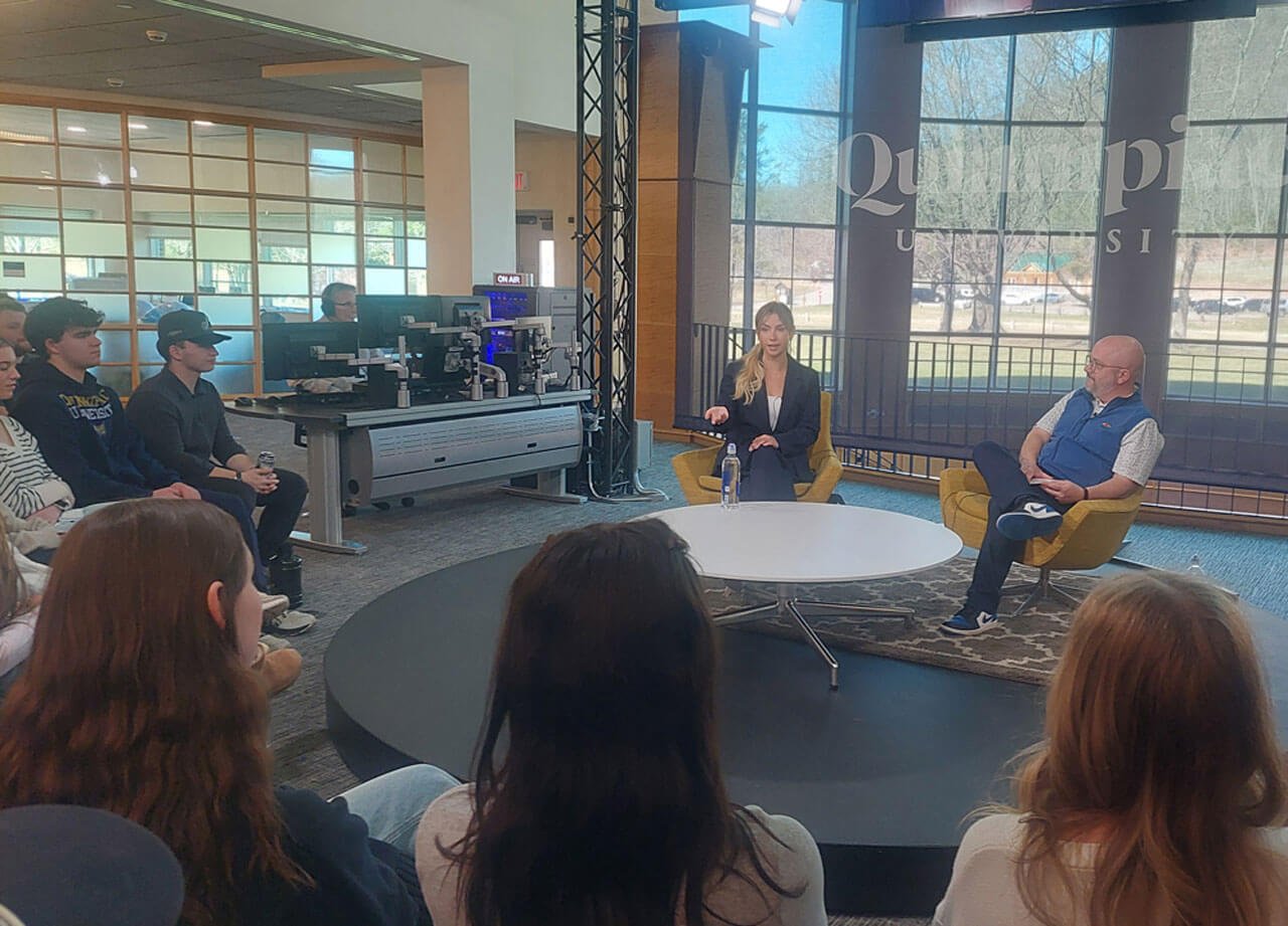 Nick Pietruszkiewicz and Katie Feeney talking