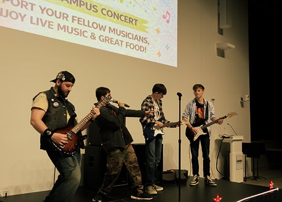 Four first-year students perform at the Bobcat Beats Music Festival