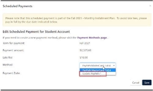 Select Update PayPath