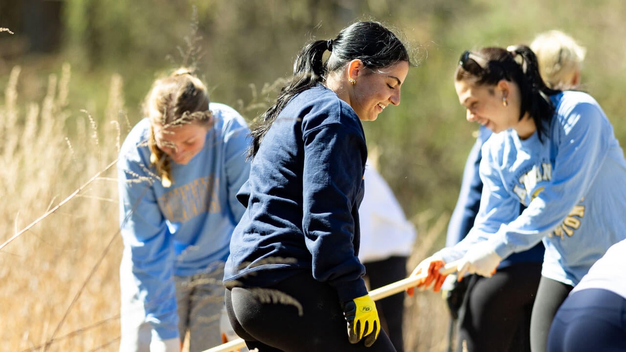 Students volunteering together to strengthen the community at Big Event 2026