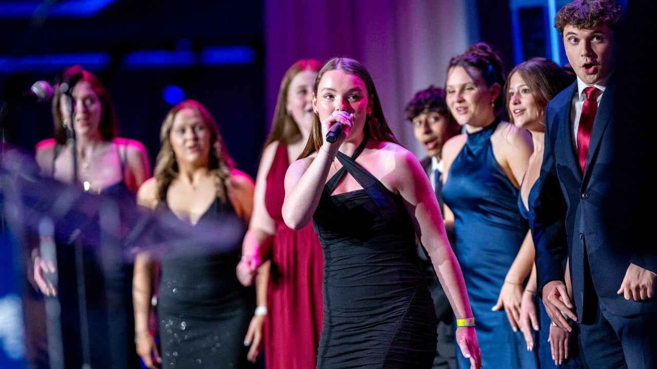 Noteable student group performing at the Quinnipiac Gala