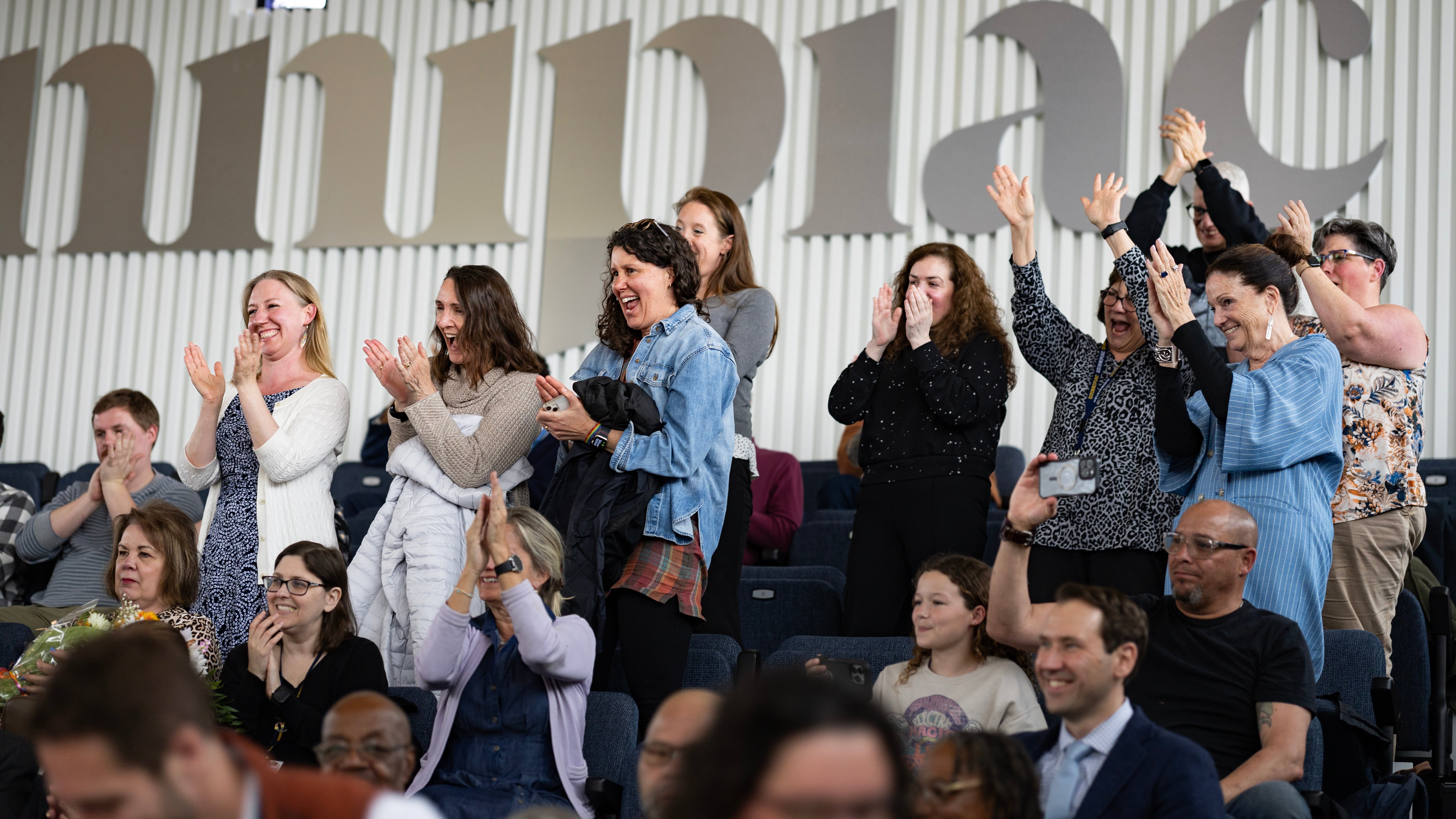 Crowd cheers at the Quinnipiac Faculty Awards