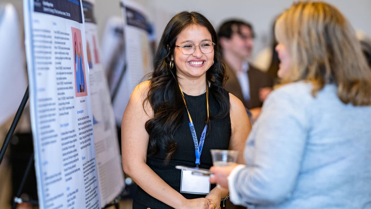 Student presents their research.