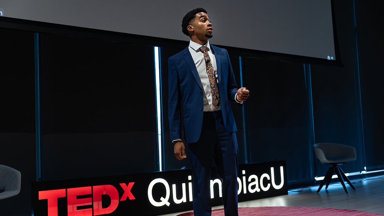 Amari Smith speaking at Tedx QuinnipiacU