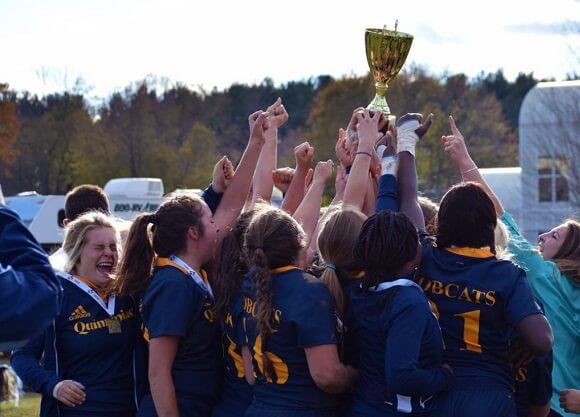 Quinnipiac  women’s rugby team celebrate three-peat NIRA national championship title!
