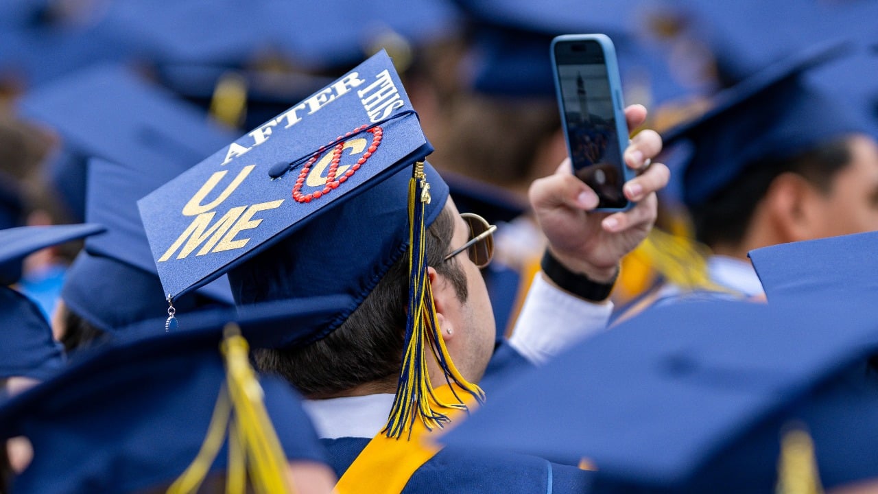 view of decorated graduation cap