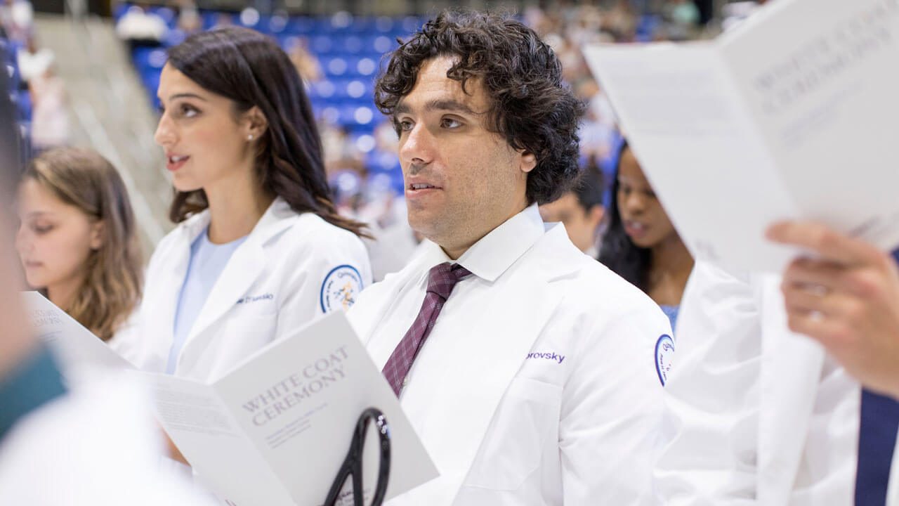 Students at the White Coat Ceremony
