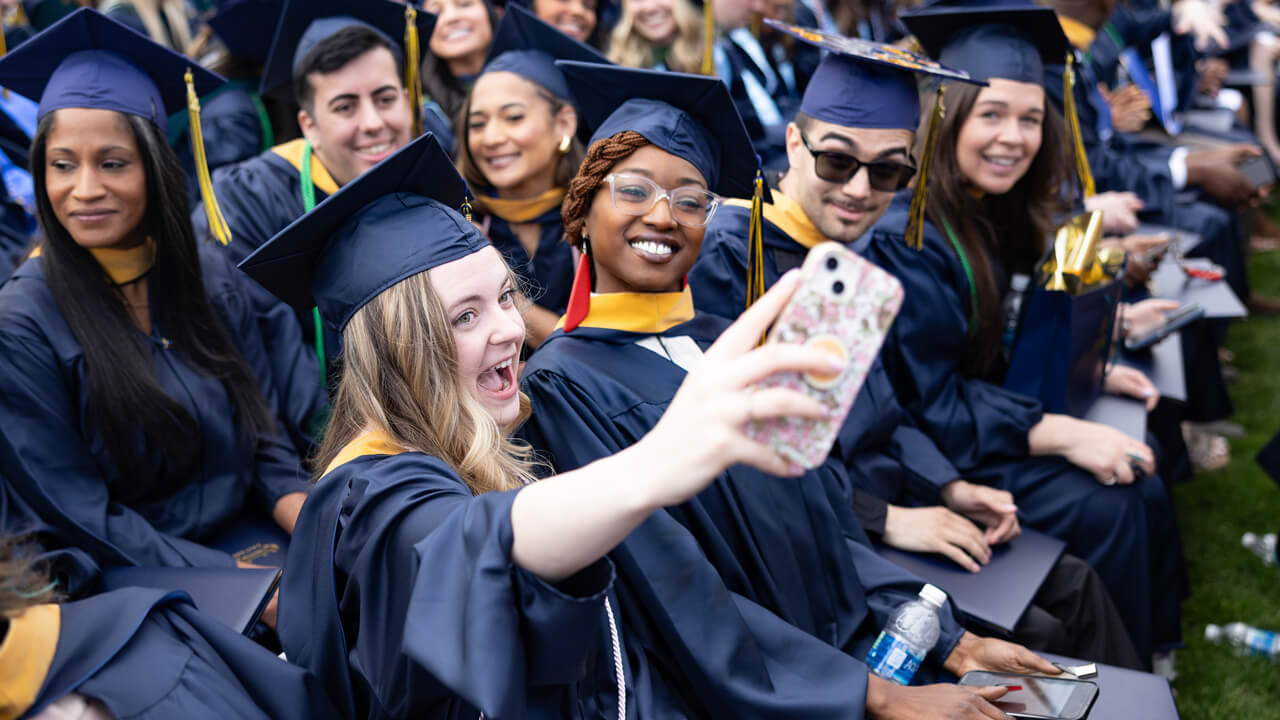 Students take selfie together
