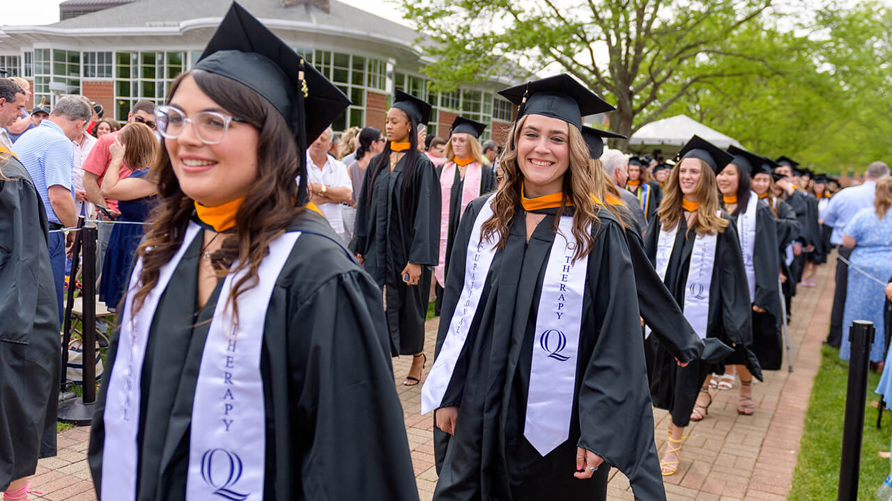 Graduates with Masters of Occupational Therapy process into Commencement