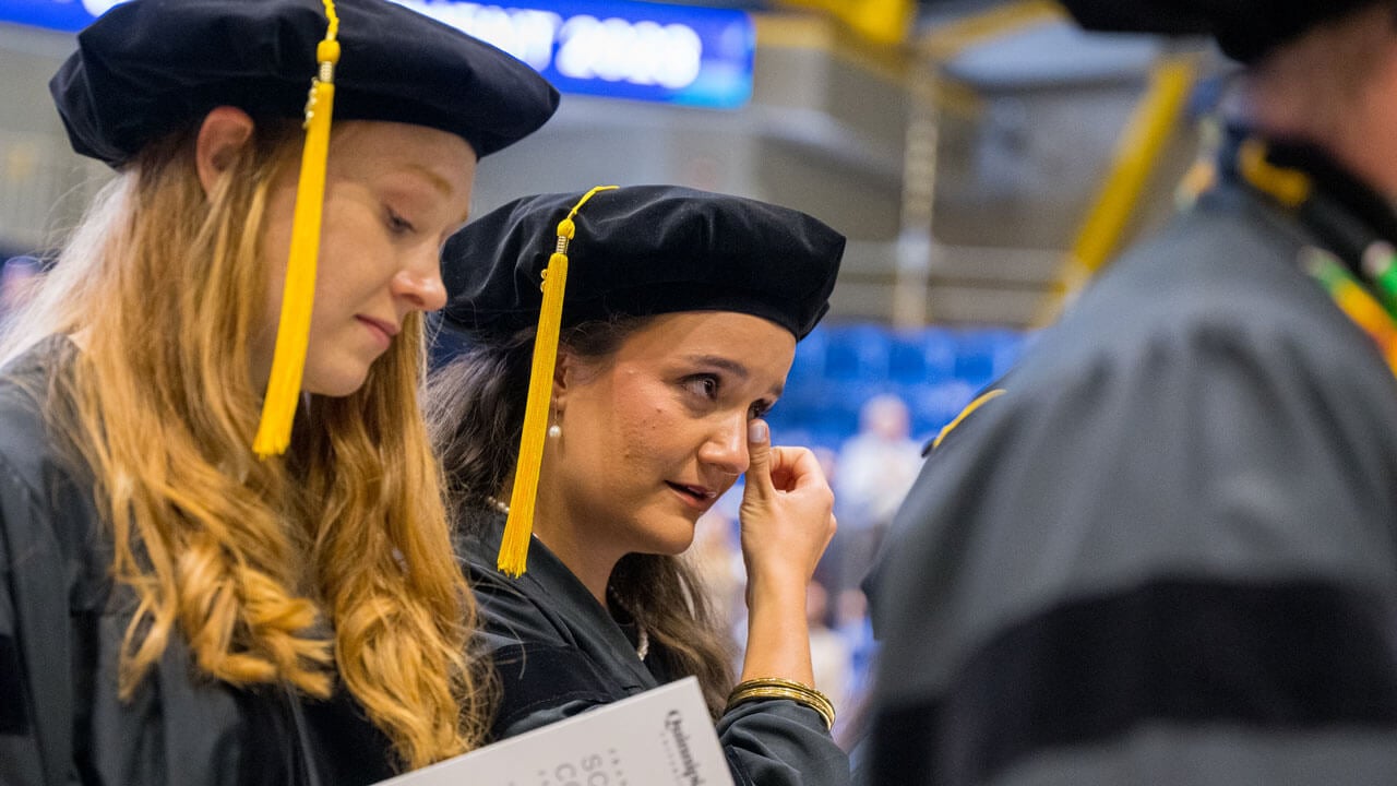 Graduates teary eyed over commencement speech