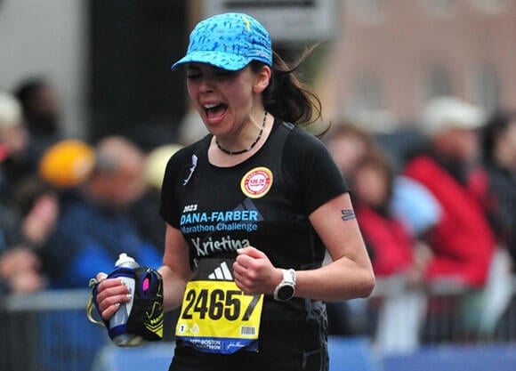 Kristina Coccoluto completes the Boston Marathon.