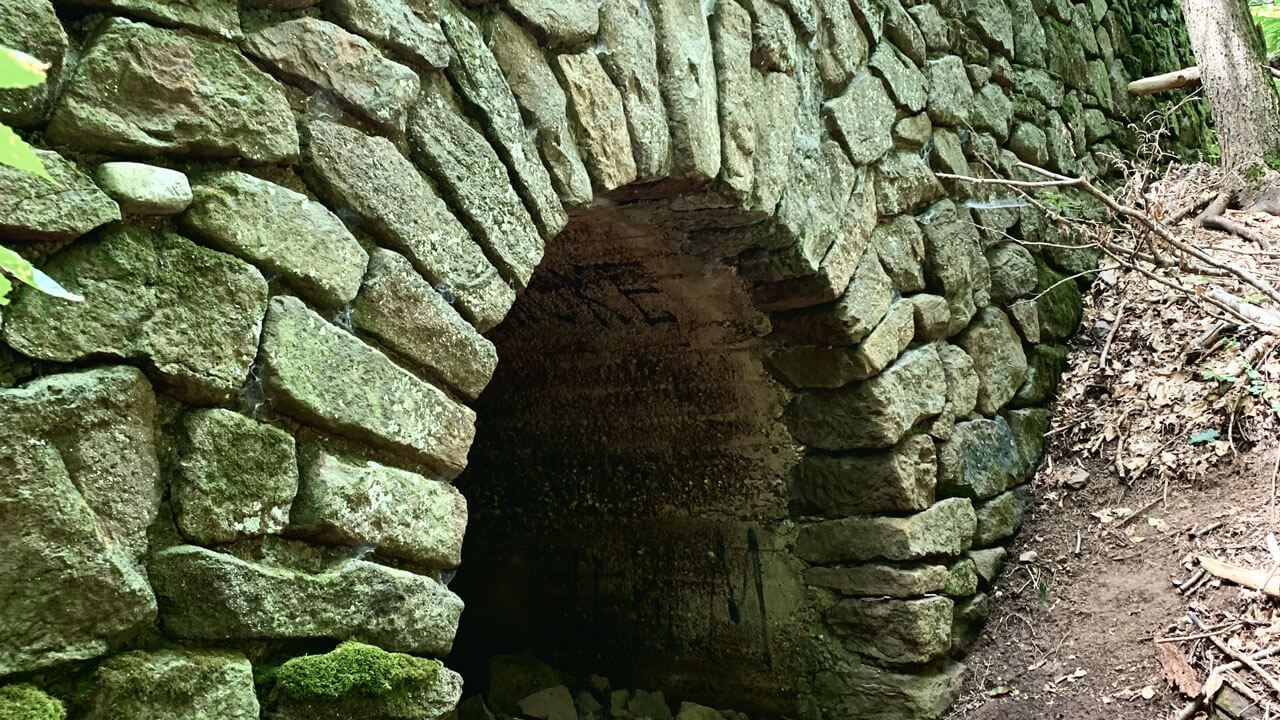 Stone tunnel on walking trail