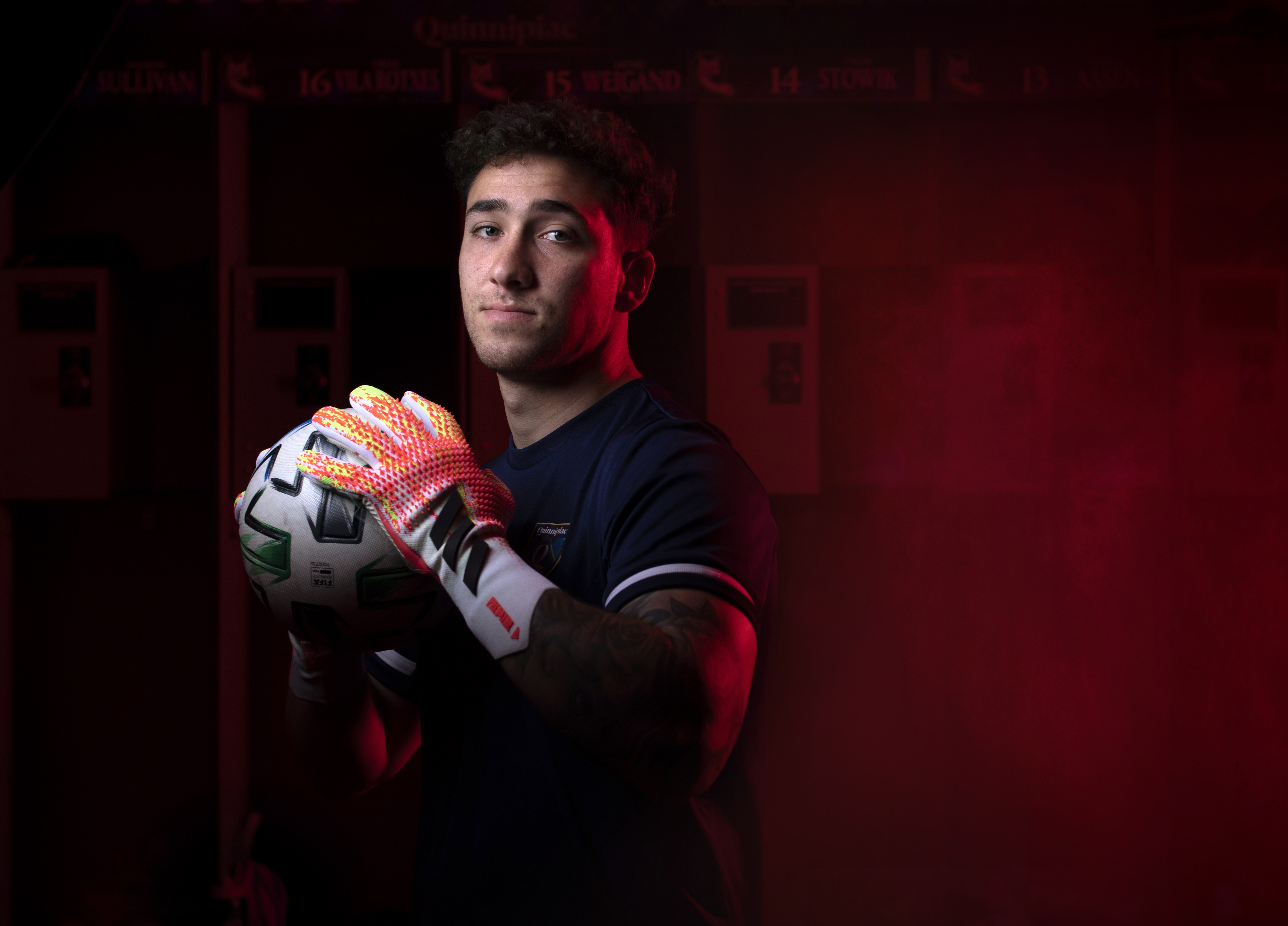 Quinnipiac senior Jared Mazzola, goalkeeper for the men’s soccer team