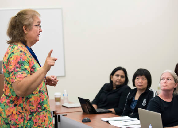 Quinnipiac Professor Laima Karosas teaches Family Health Practicum & Seminar.