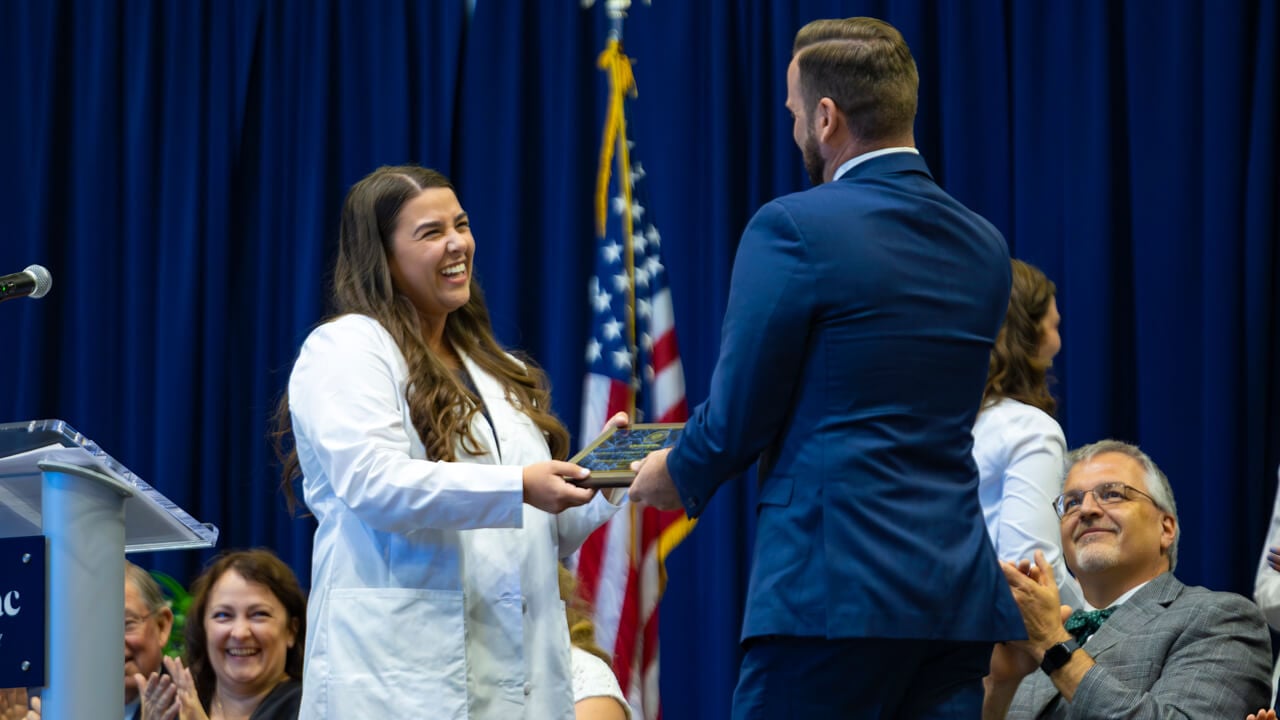 Student receives an award