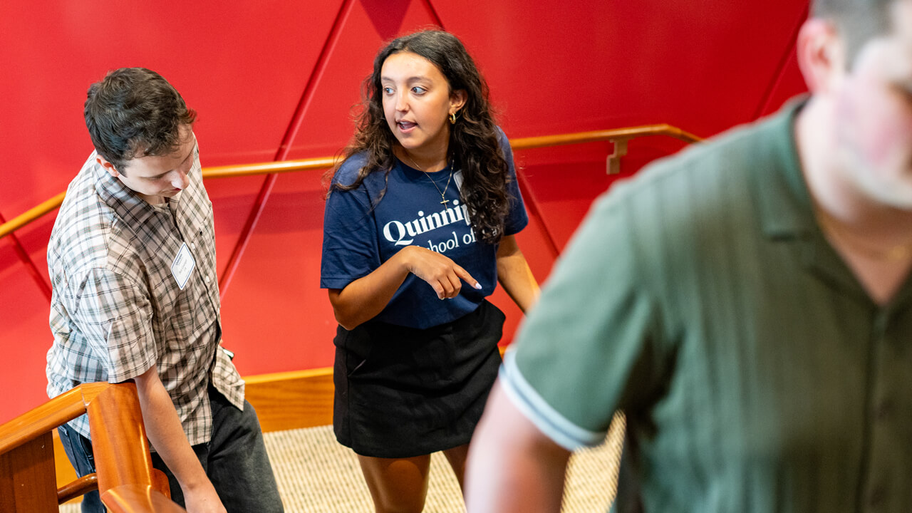 People talking to each other while walking