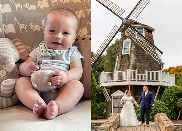 Collage of weddings and birth photos