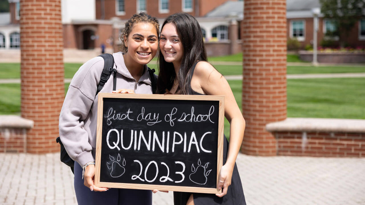 Students show their excitement on the first day of classes