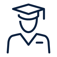 Student with graduation cap icon