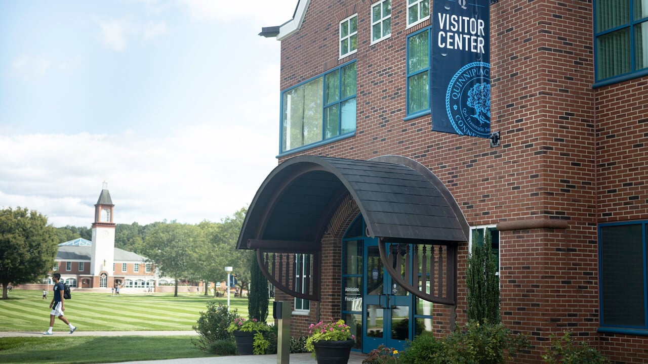 The Quinnipiac visitor center is in Echlin Center on the Mount Carmel Campus