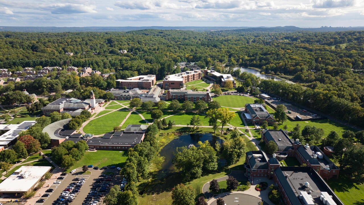 Aerial view of the Mount Carmel Campus with the South Quad built