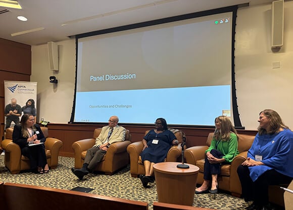 Health Professions Coalition members speak at APTA CT 2026 Conference keynote presentation.