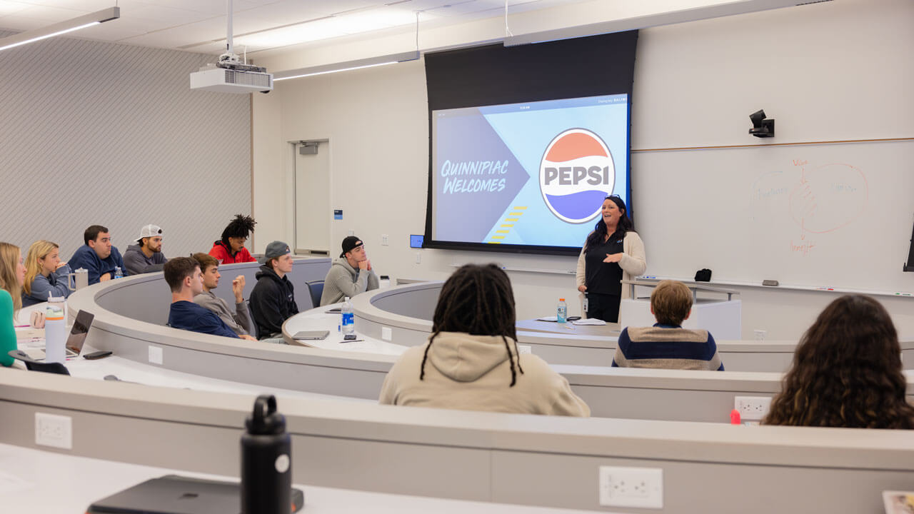Pepsi speaker presents to classroom of students
