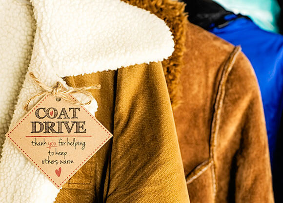A photo of a coat from a winter clothing drive