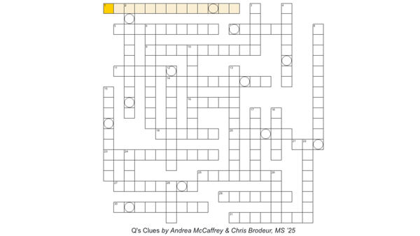 Screen capture of crossword puzzle grid