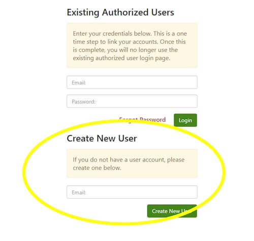Enter the proxy’s email address in the Create New User box