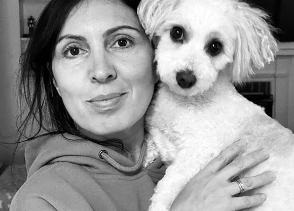 Barbara Pincione with her dog