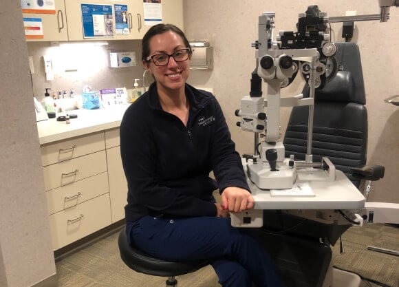 Kendall Cote sits in doctor office